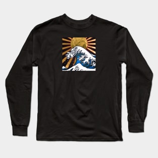 Golden Great Wave off Kanagawa Long Sleeve T-Shirt